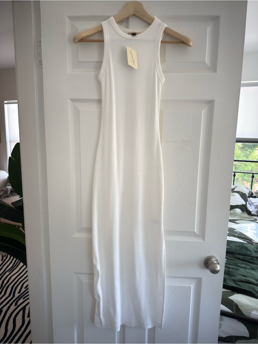 Universal Thread White Ribbed Crew Tank Style Dress - Picture 2 of 5